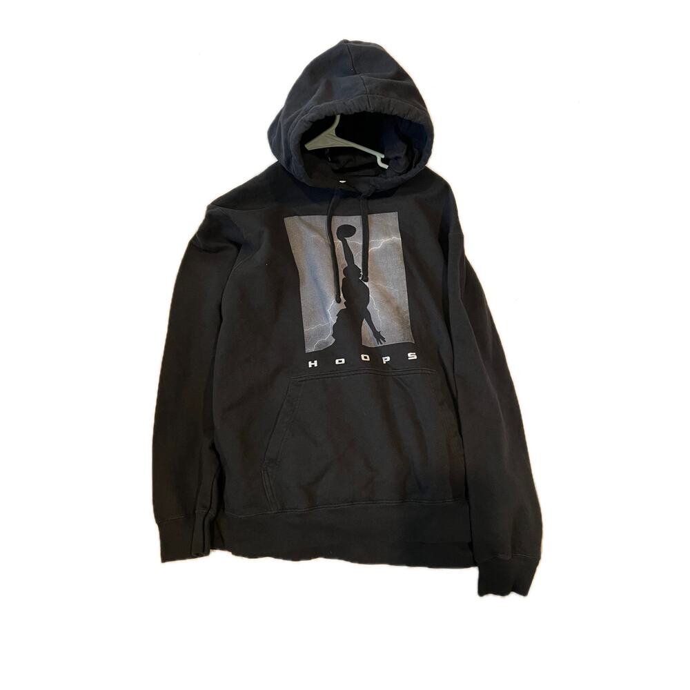 Port & Co Hoops Black Hoodie Mens L